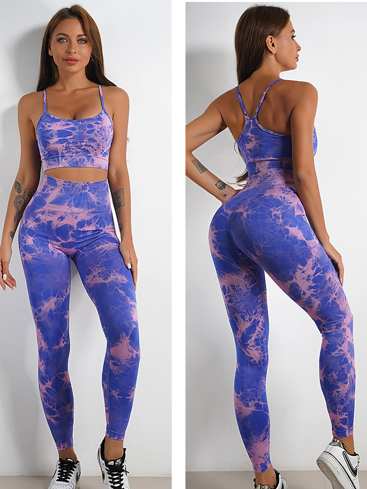 Tie Dye Activewear Set for Women | Colorful Gym Workout Outfit