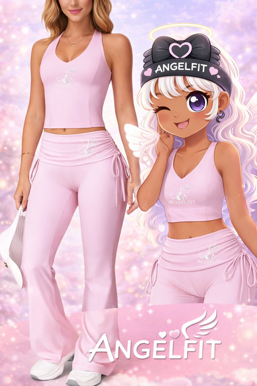 Blush Flare Activewear Set for Women – High Waisted
