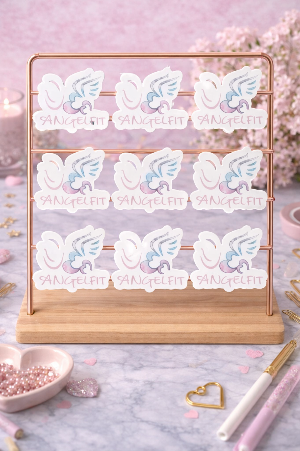 AngelFit Sticker Pack (12 Pack) | Cute Fitness & Aesthetic Stickers