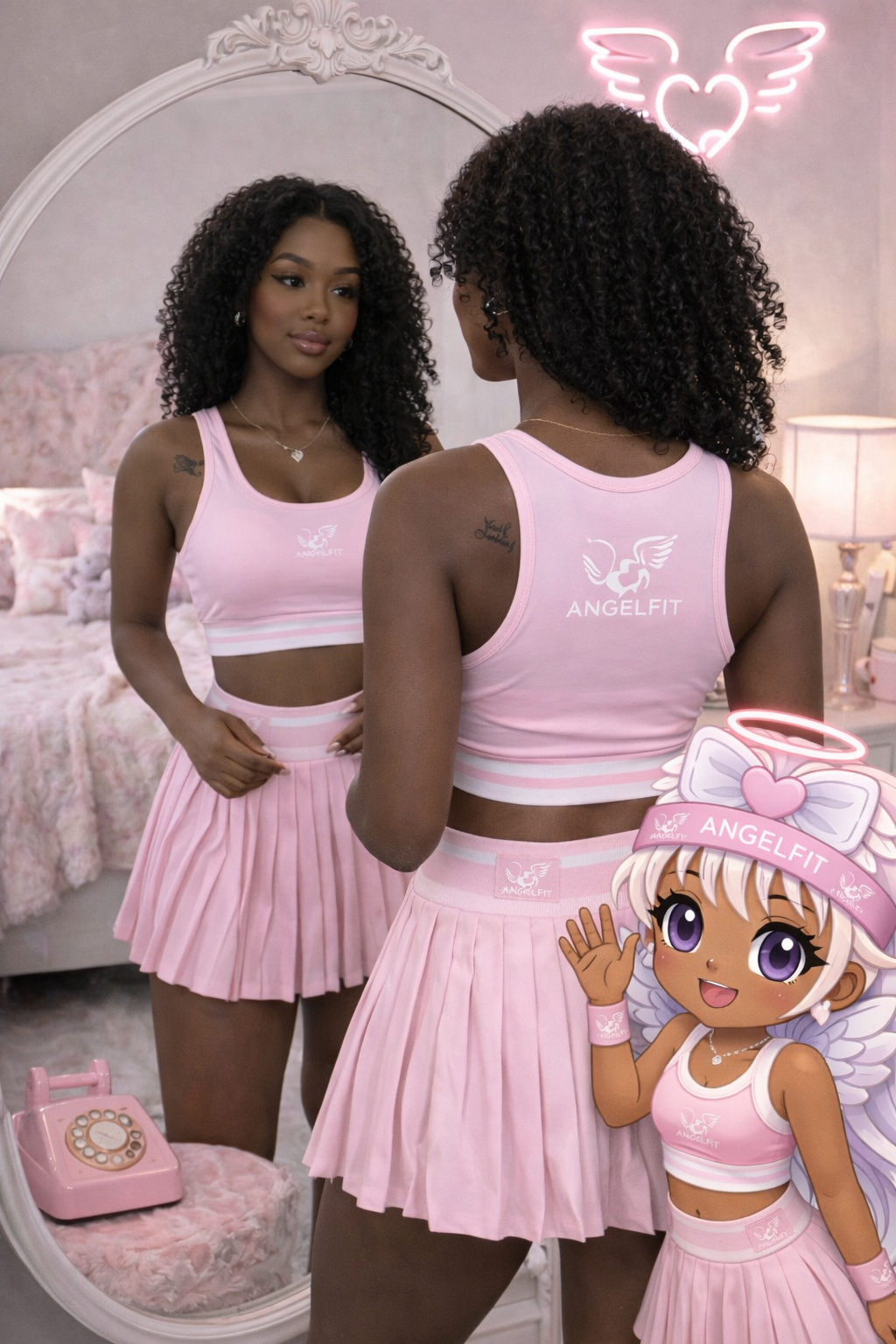 Pink Activewear Set for Women | Cute Gym Outfit | AngelFit