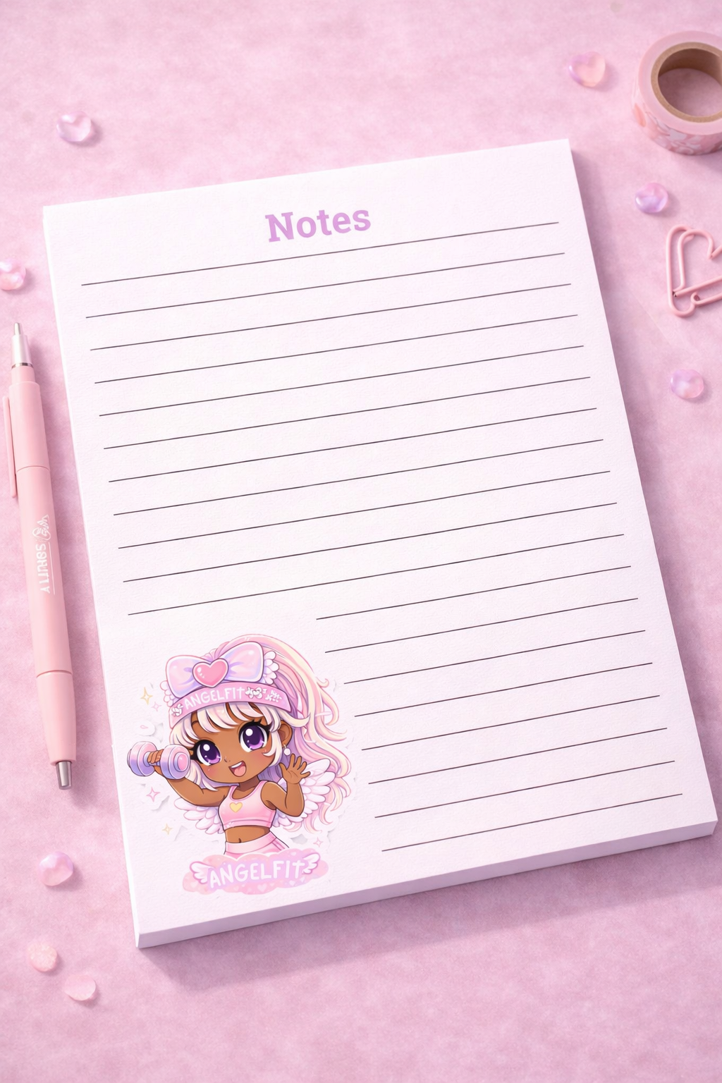 AngelFit Notes Notepad | Cute Aesthetic Daily Planner Notepad