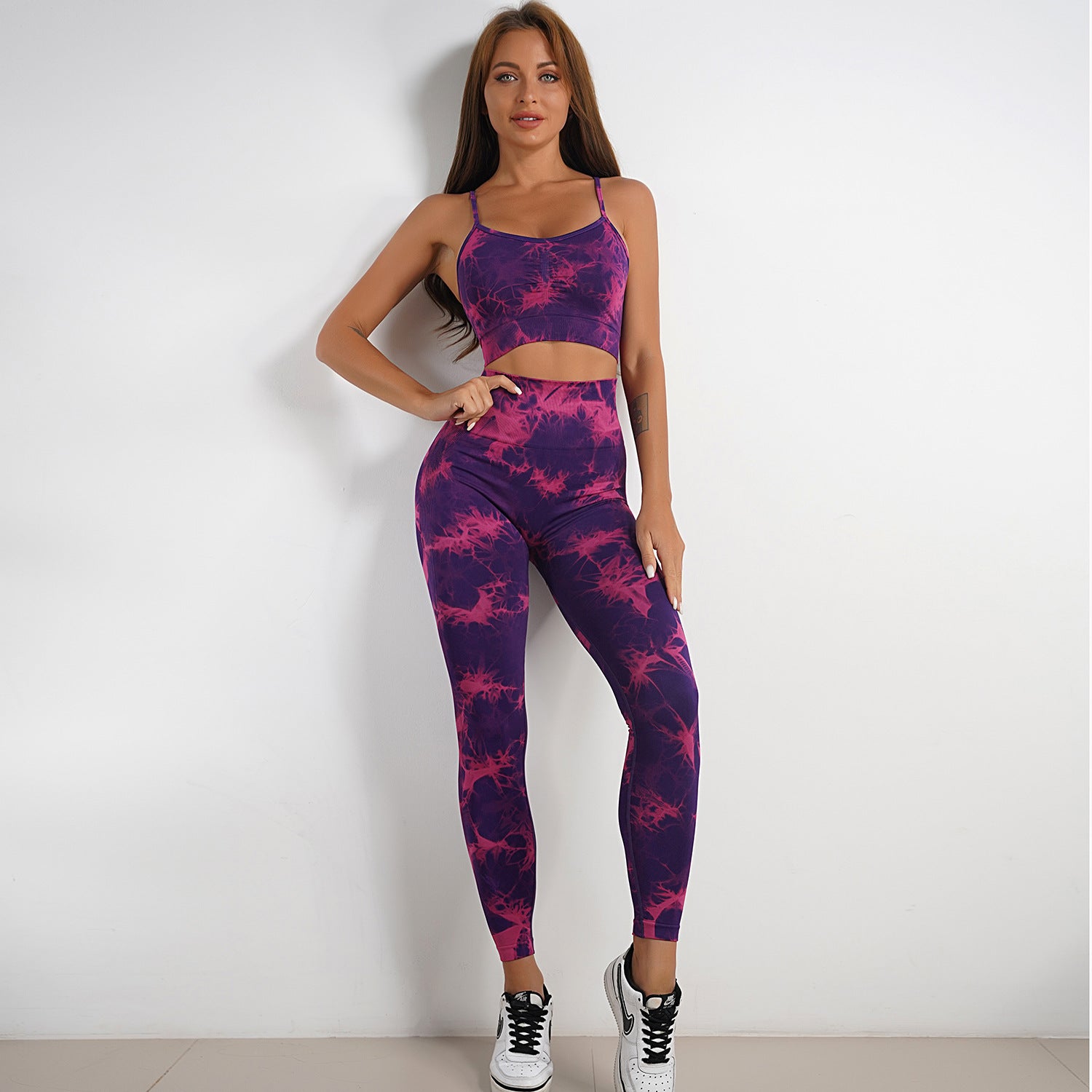 Tie Dye Activewear Set for Women | Colorful Gym Workout Outfit