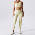 Angel Glow One-Shoulder Activewear Set for Women | Soft Sculpt Gym Outfit