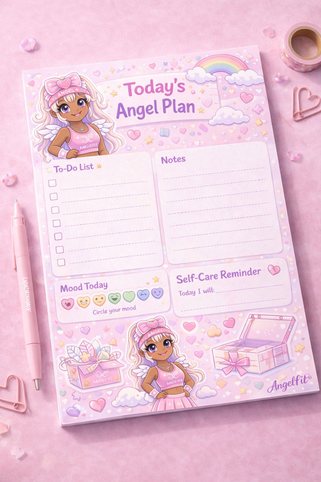 Today's Planner Notepad | Daily Angel Plan Productivity Pad